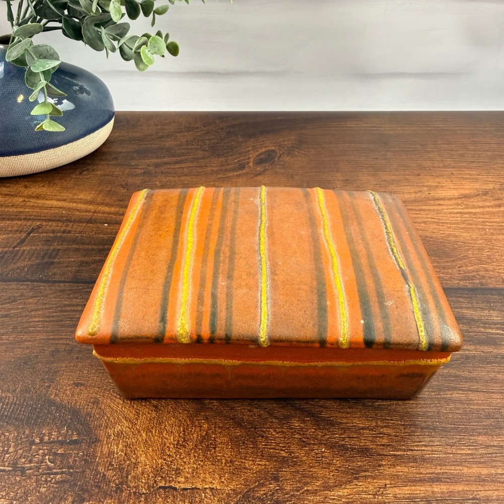 Alvino Bagni for Raymor Italy Ceramic Lidded Trinket Jewelry Box MCM